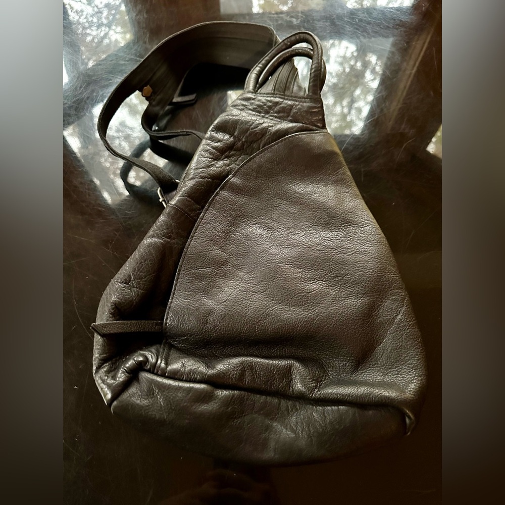 Free People Black Leather Sling Bag